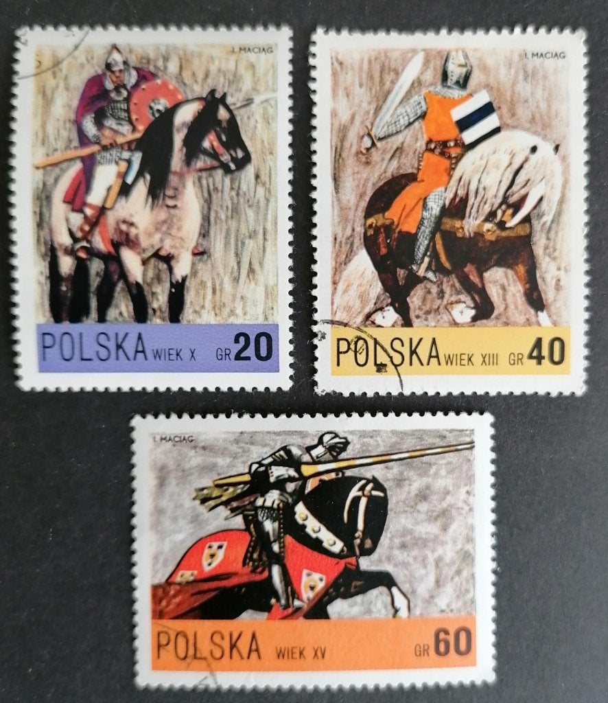 POLEN - Schilderijen Poolse ruiters 1972, Ophalen of Verzenden, Polen, Gestempeld