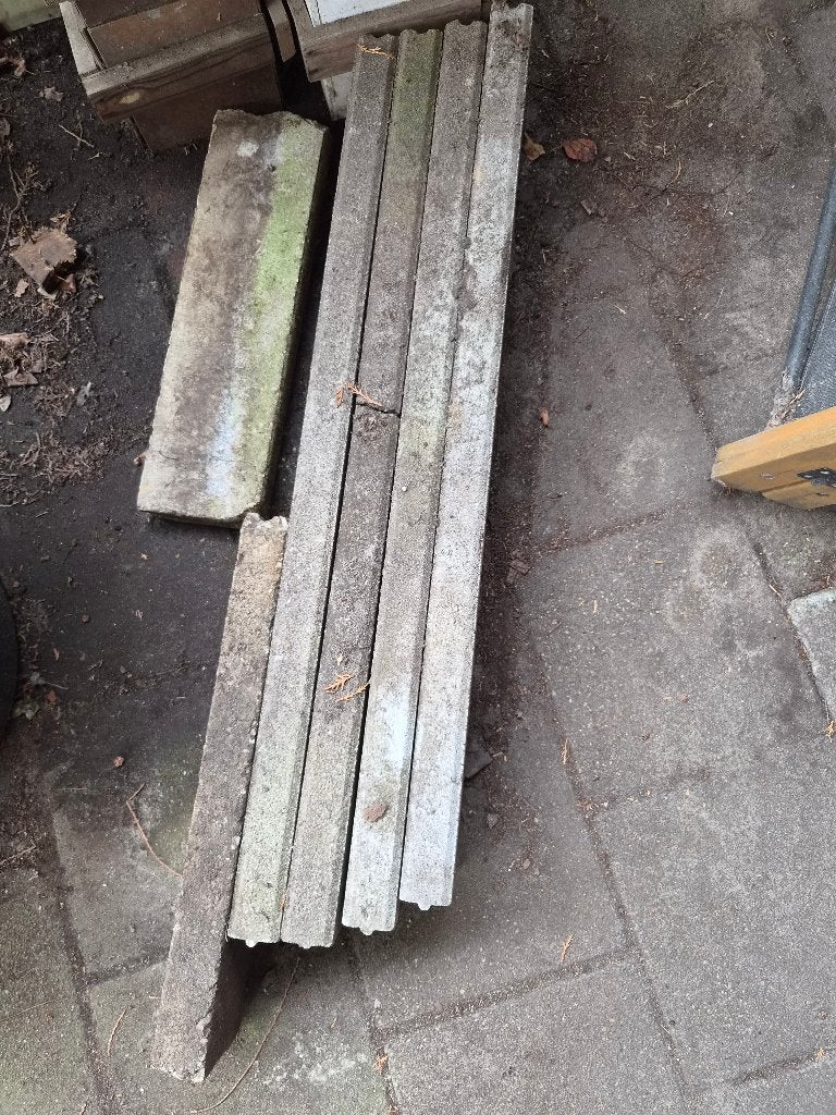 Opsluitbanden beton 5 x 15 cm., Tuin en Terras, Ophalen, Gebruikt, Overige typen, Minder dan 5 m²