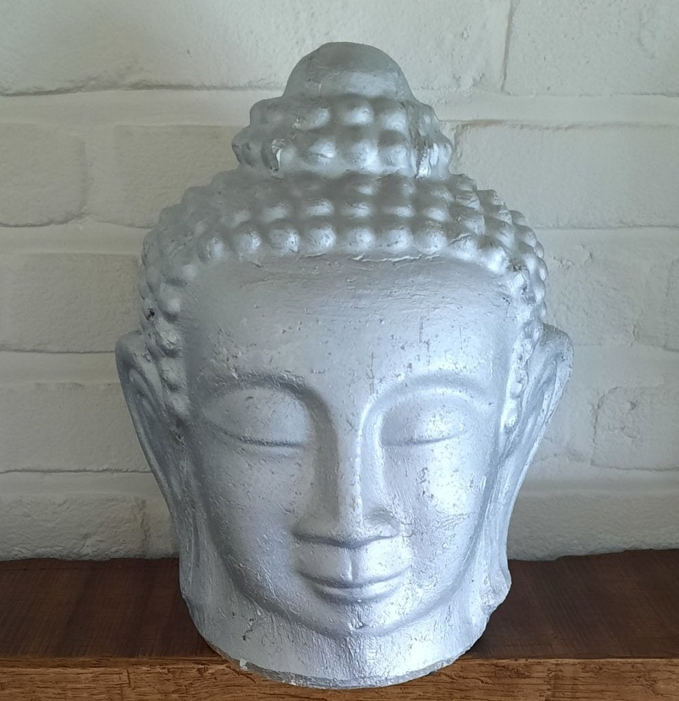 Boeddha-hoofden,in Steen,Buddha voor in&out.J-Line,,, Steen/keramiek, Nieuw, Grijs, Ophalen of Verzenden