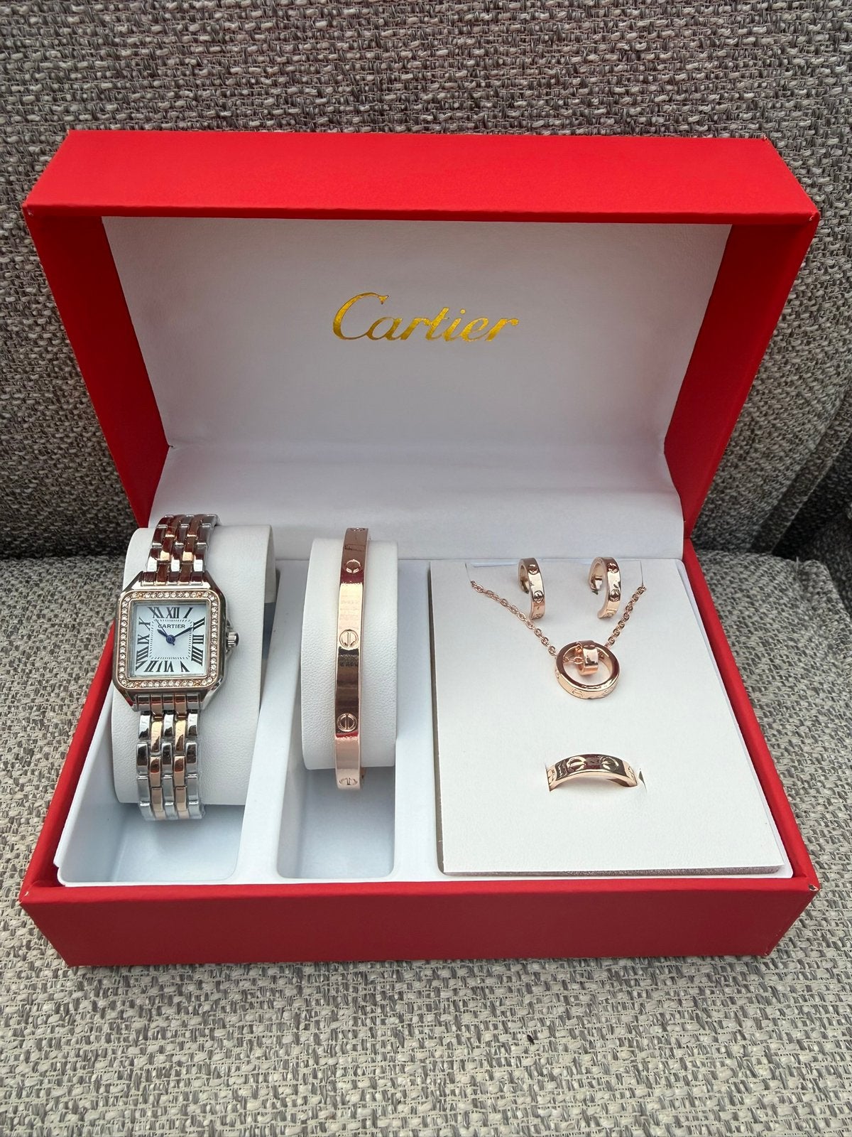 Cartier horloge/ sieraden set, Ophalen of Verzenden, Nieuw, Overige merken