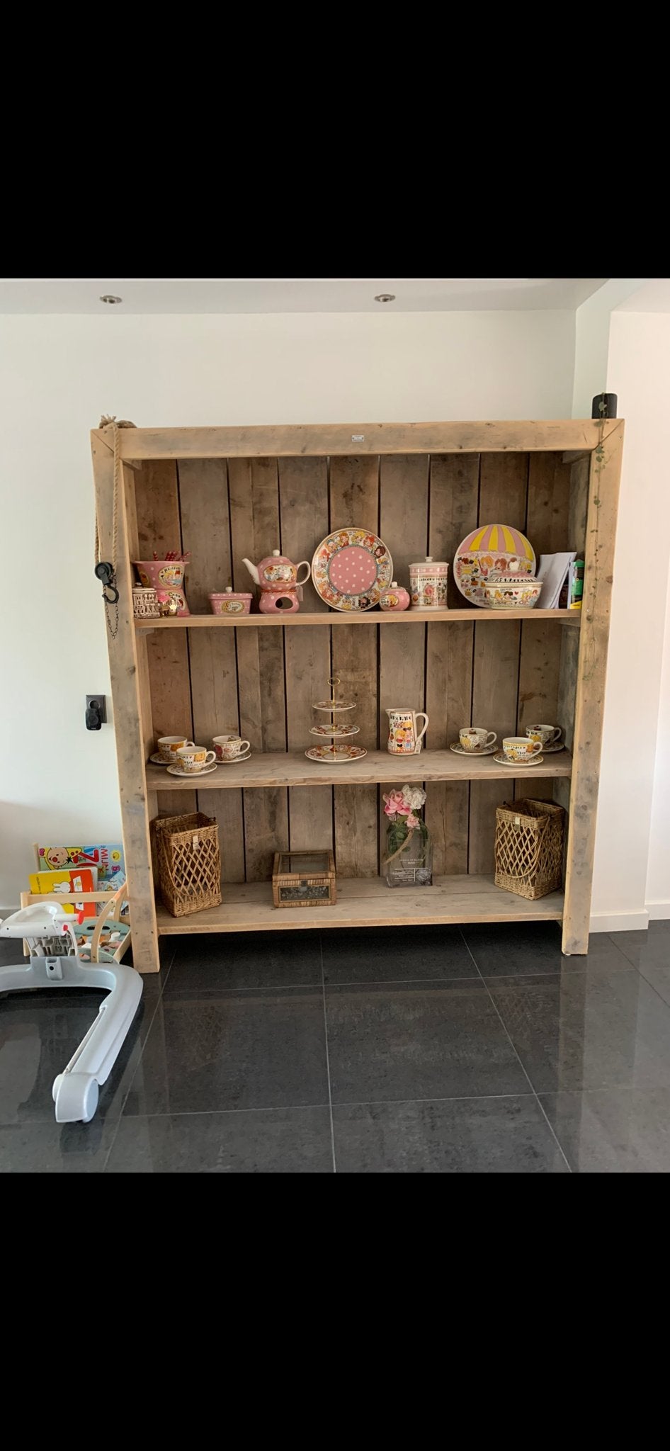 Steigerhouten wandkast 180x200 - Robuust en Stijlvol, Huis en Inrichting, Kasten | Boekenkasten, Ophalen, Met plank(en), 150 tot 200 cm