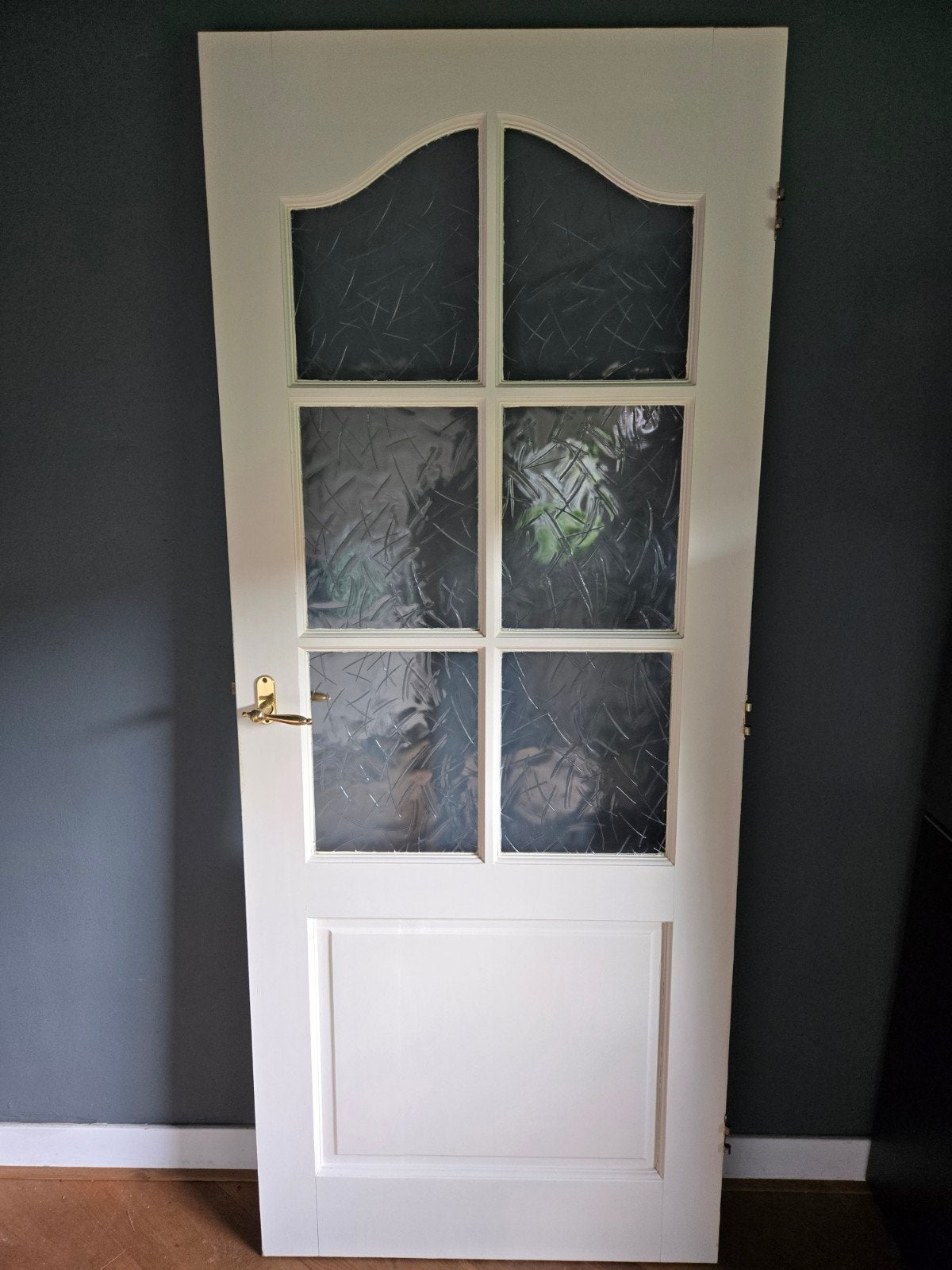 Massief houten stompe paneeldeur, Ophalen, Glas, Binnendeur, 200 tot 215 cm