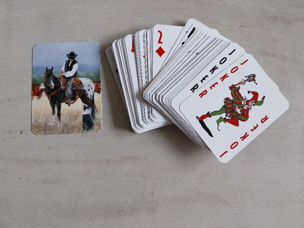 Set speelkaarten met cowboyprint in metalen doosje NIEUW, Hobby en Vrije tijd, Ophalen of Verzenden, Nieuw