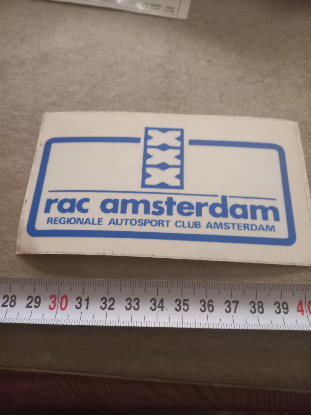 RAC Amsterdam Autosport Club Sticker - Vintage, Ophalen of Verzenden, Gebruikt