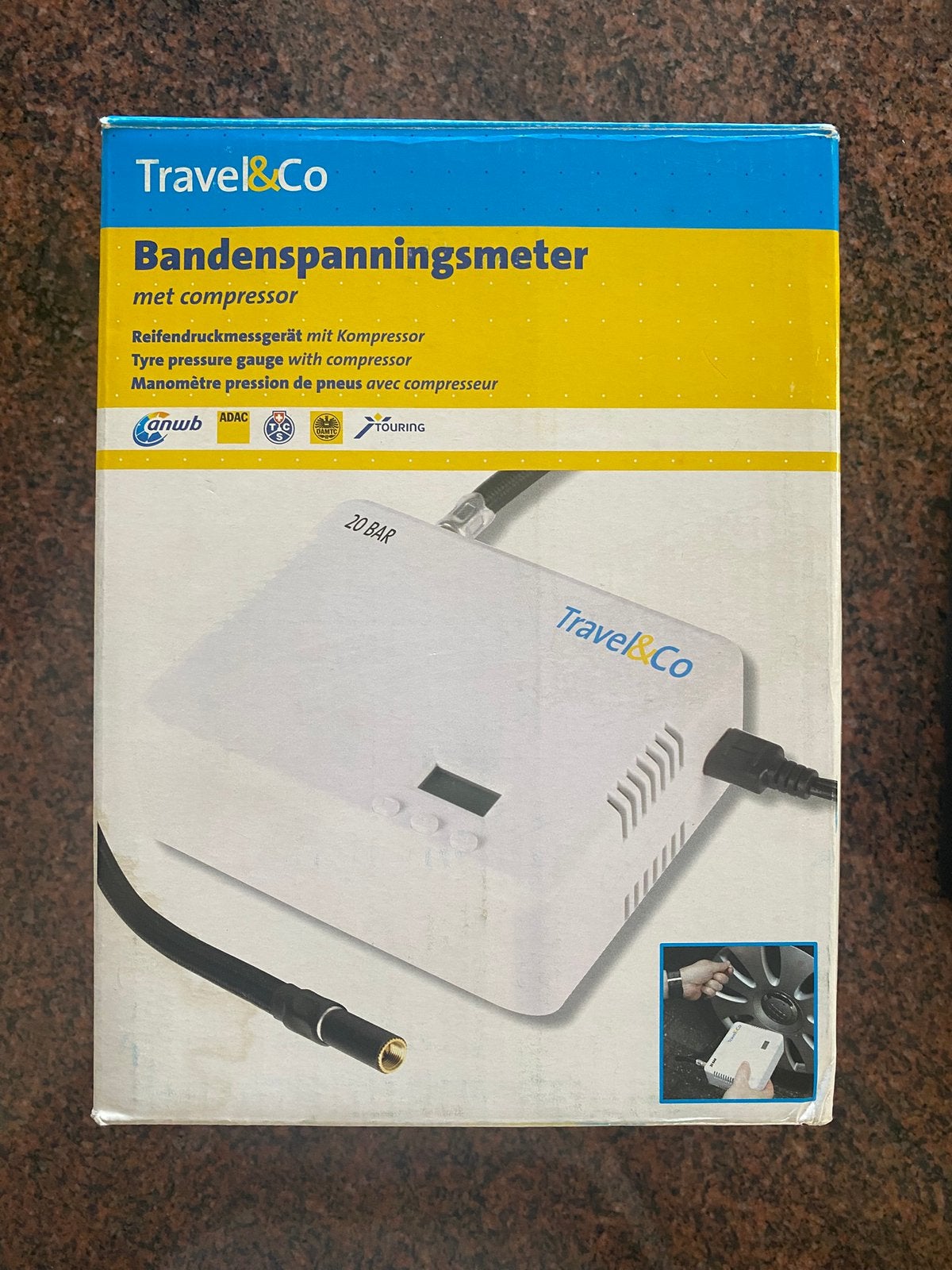 Travel&Co Bandenspanningsmeter met compressor, Auto diversen, Ophalen of Verzenden, Nieuw