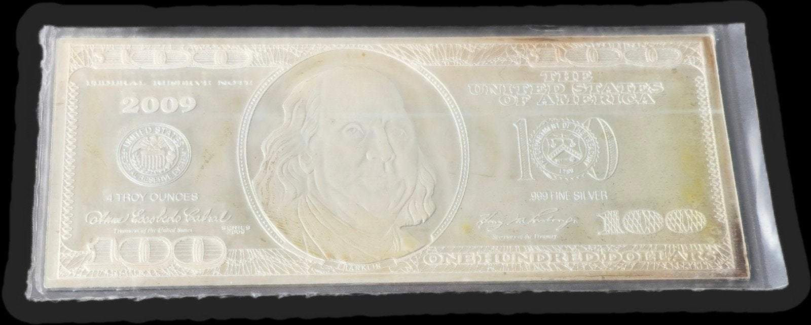 "Bankbiljet" Bar – 4 Troy Ounce .999 Puur Zilver, Ophalen of Verzenden, Zilver