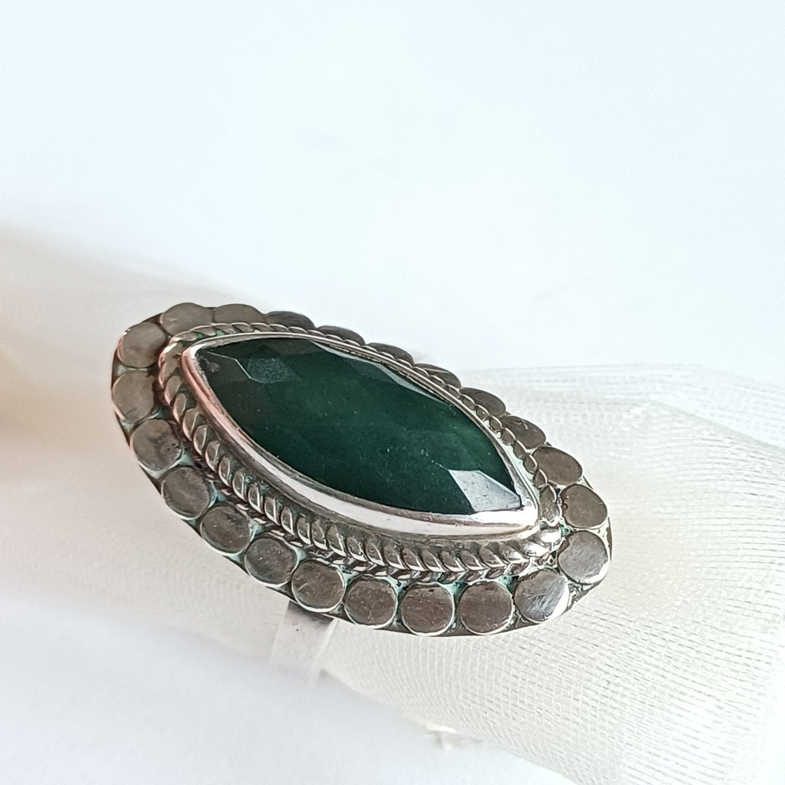 Close to zen groene jade, Verzenden, Zilver