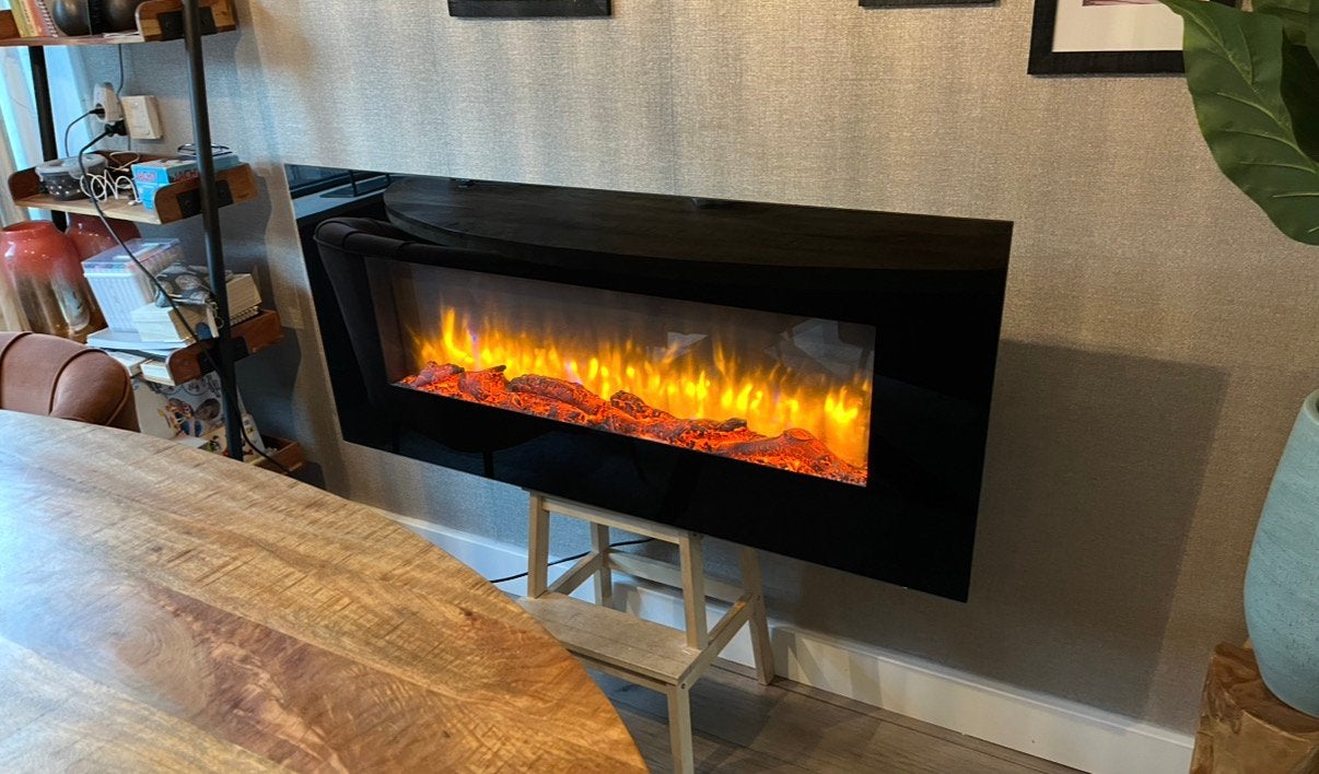 Livn Nottingham - 130cm - elektrische sfeerhaard livin flame, Ophalen, Zo goed als nieuw, Hangende haard, Elektrische haard