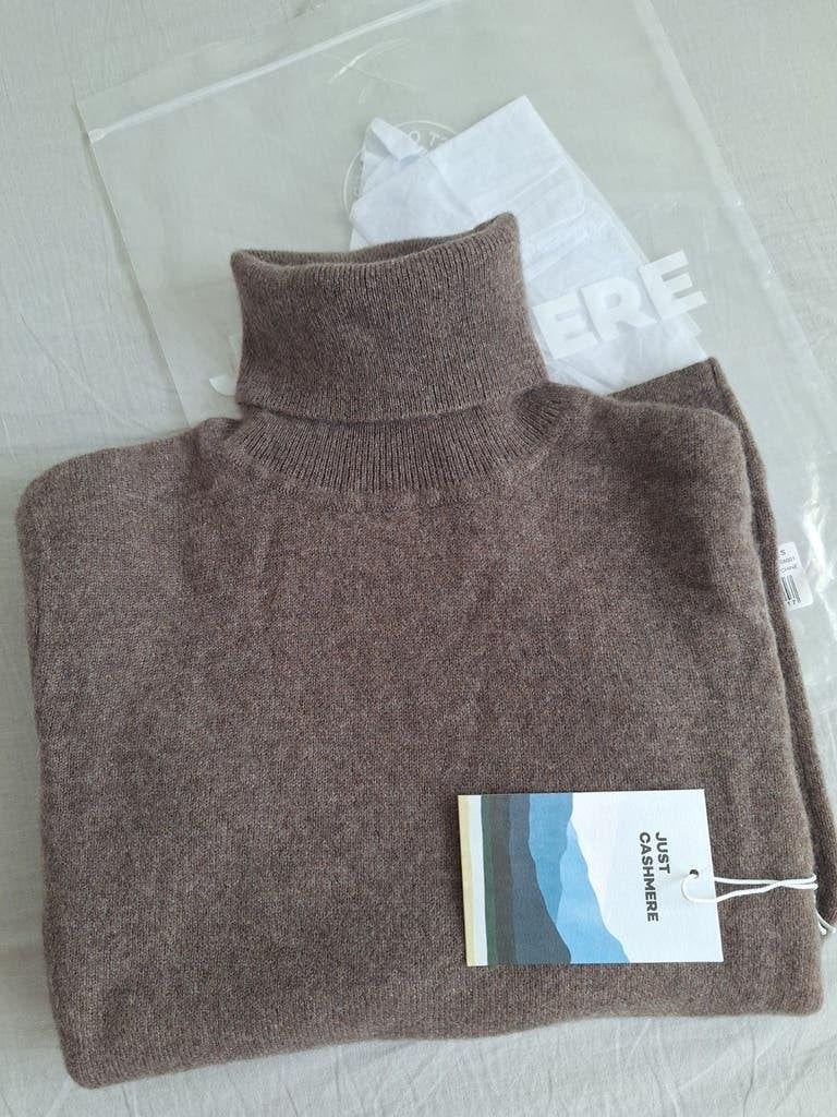 Just Cashmere kasjmier coltrui taupe bruin maat S 36, Bruin, Verzenden, Zo goed als nieuw, Just Cashmere