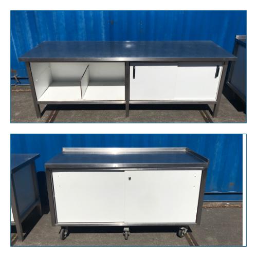 2x Buitenkeuken units  RVS frame + blad met trespa beplating, Ophalen, Gebruikt, Gas