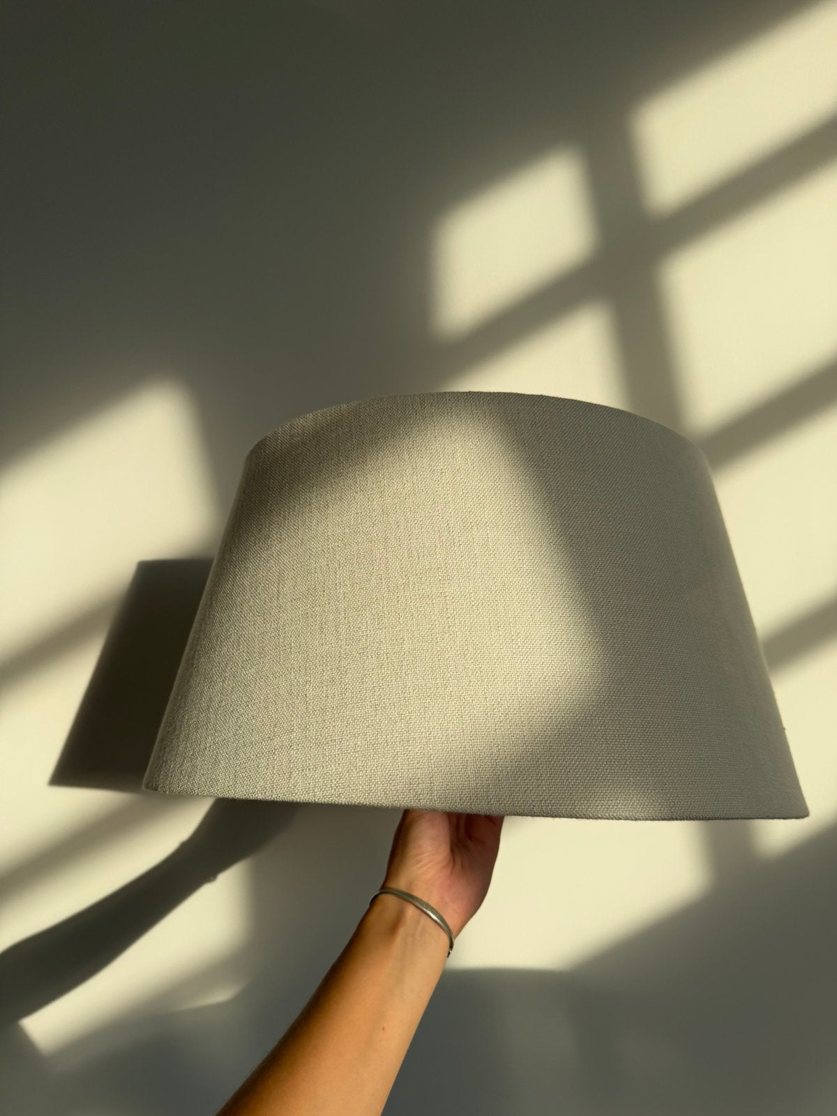 Vintage ecru stoffen lampenkap, Huis en Inrichting, Lampen | Lampenkappen, Ophalen of Verzenden, Zo goed als nieuw