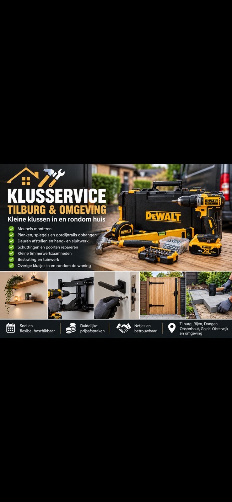 Klusjesman Tilburg & Omgeving |Binnen & Buiten|Snel Geholpen