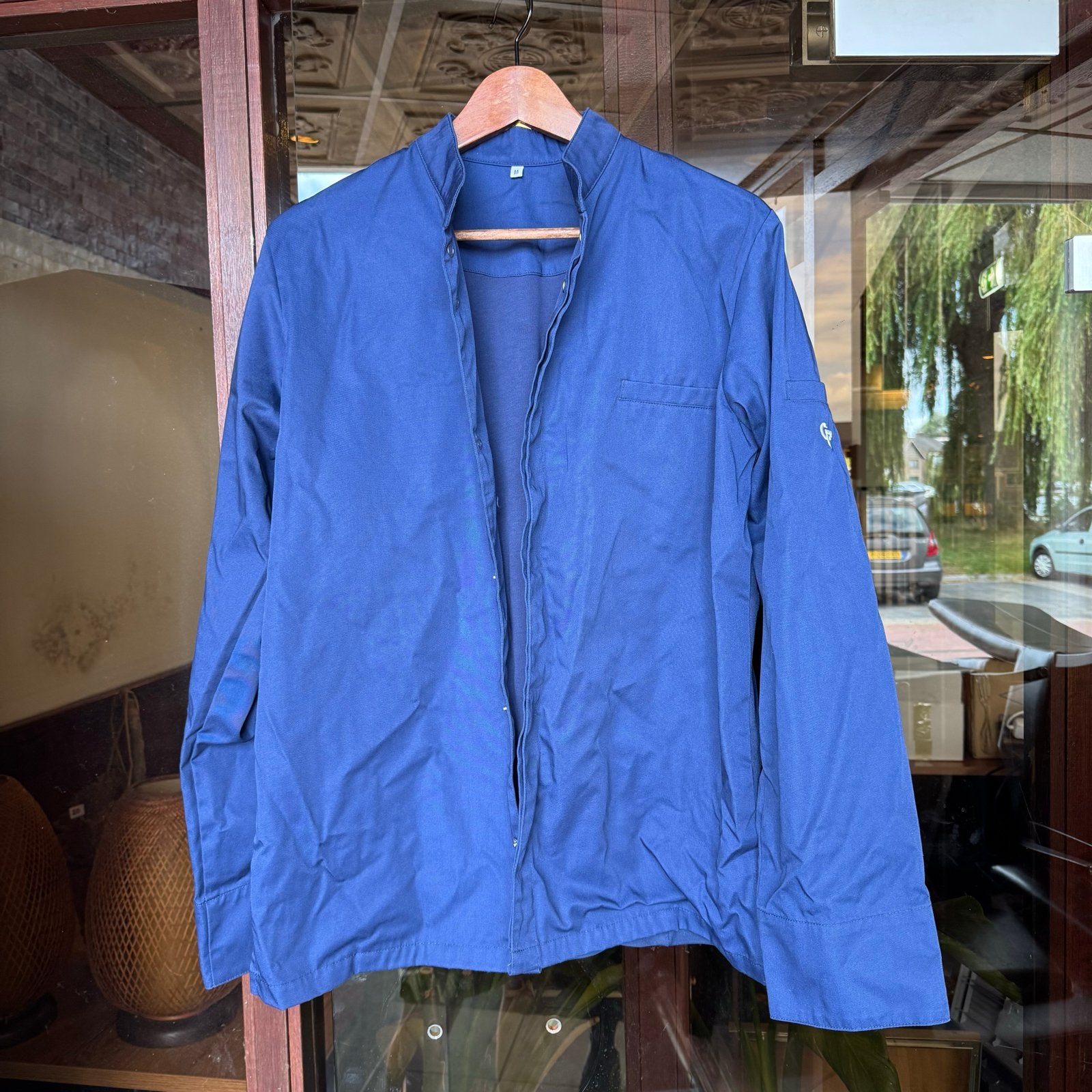 Nieuwe Cheffix Koksbuis Blauw Maat Medium, Ophalen of Verzenden, Nieuw, Blauw, Halswijdte 39/40 (M)