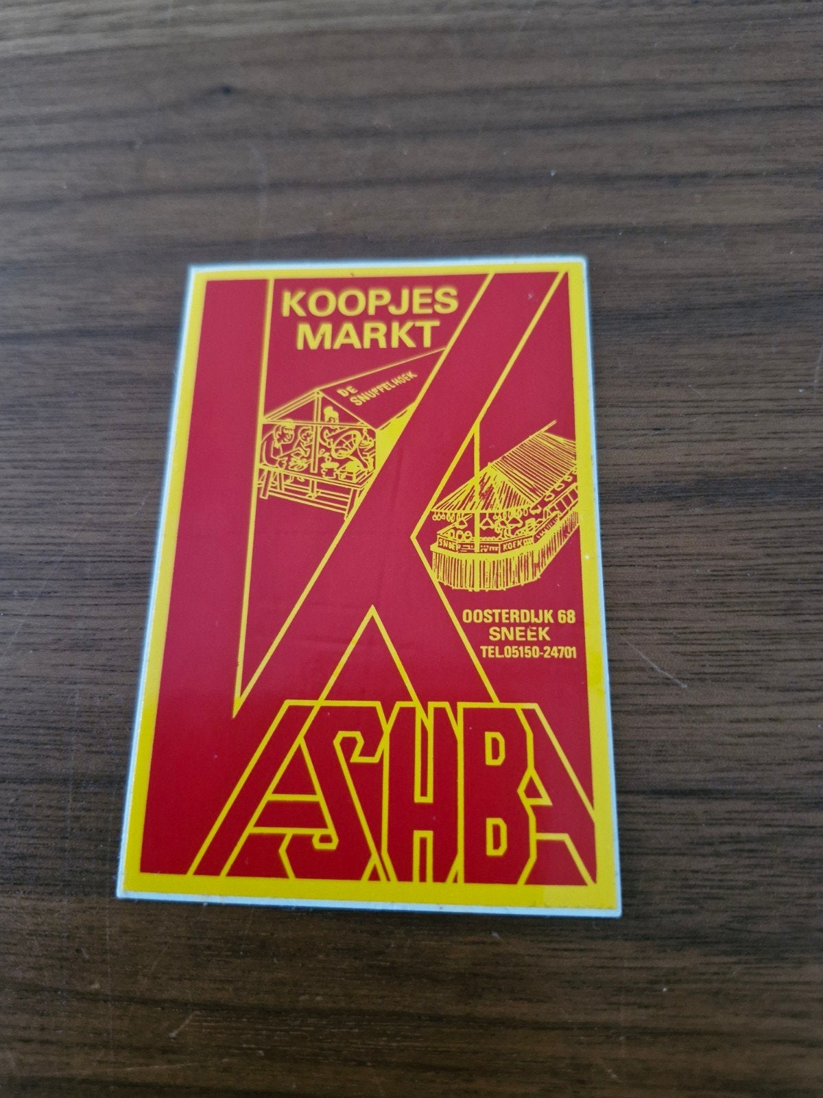 12000 Vintage Koopjesmarkt Ashba Sneek Sticker, Verzamelen, Ophalen of Verzenden, Zo goed als nieuw, Overige typen
