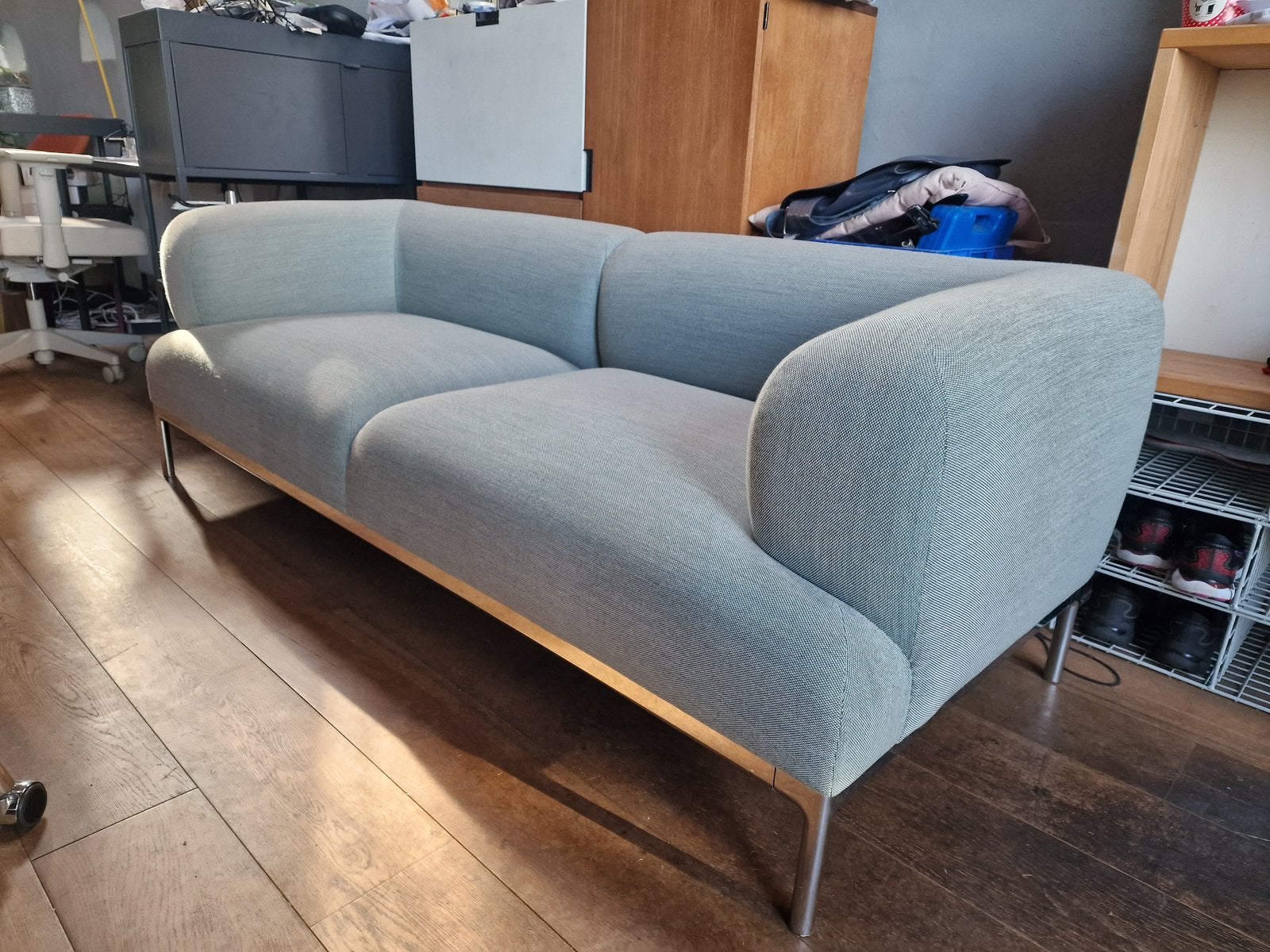 Hay Bjorn design bank steelcut trio kvadrat, Gebruikt, Tweepersoons, 75 tot 100 cm, Rechte bank
