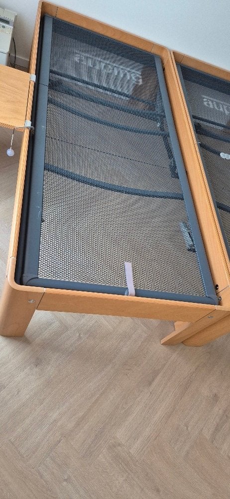 Twee 1 persoons Auping Auronde beuken bedden 48 cm hoog, 90 cm, 200 cm, Hout, Traditioneel beuken Auping Auronde