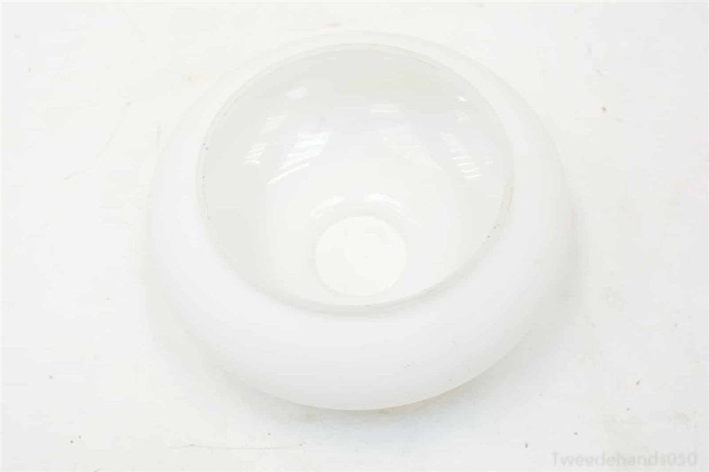 Wit glazen lampenkap 92708, Huis en Inrichting, Lampen | Lampenkappen, Gebruikt, Wit, Rond, Ophalen of Verzenden