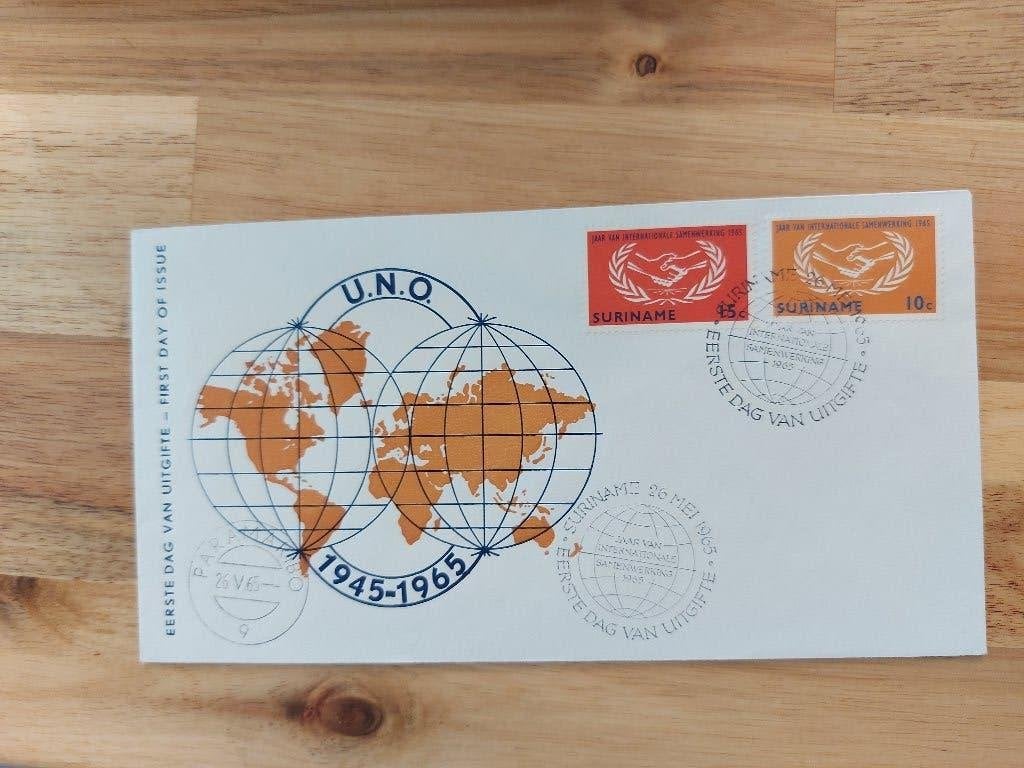Suriname FDC E37 Verenigde naties blanco, Ophalen of Verzenden, Onbeschreven, Nederland