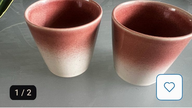 2 bloempotjes, Rond, Ophalen of Verzenden, Zo goed als nieuw, Minder dan 40 cm