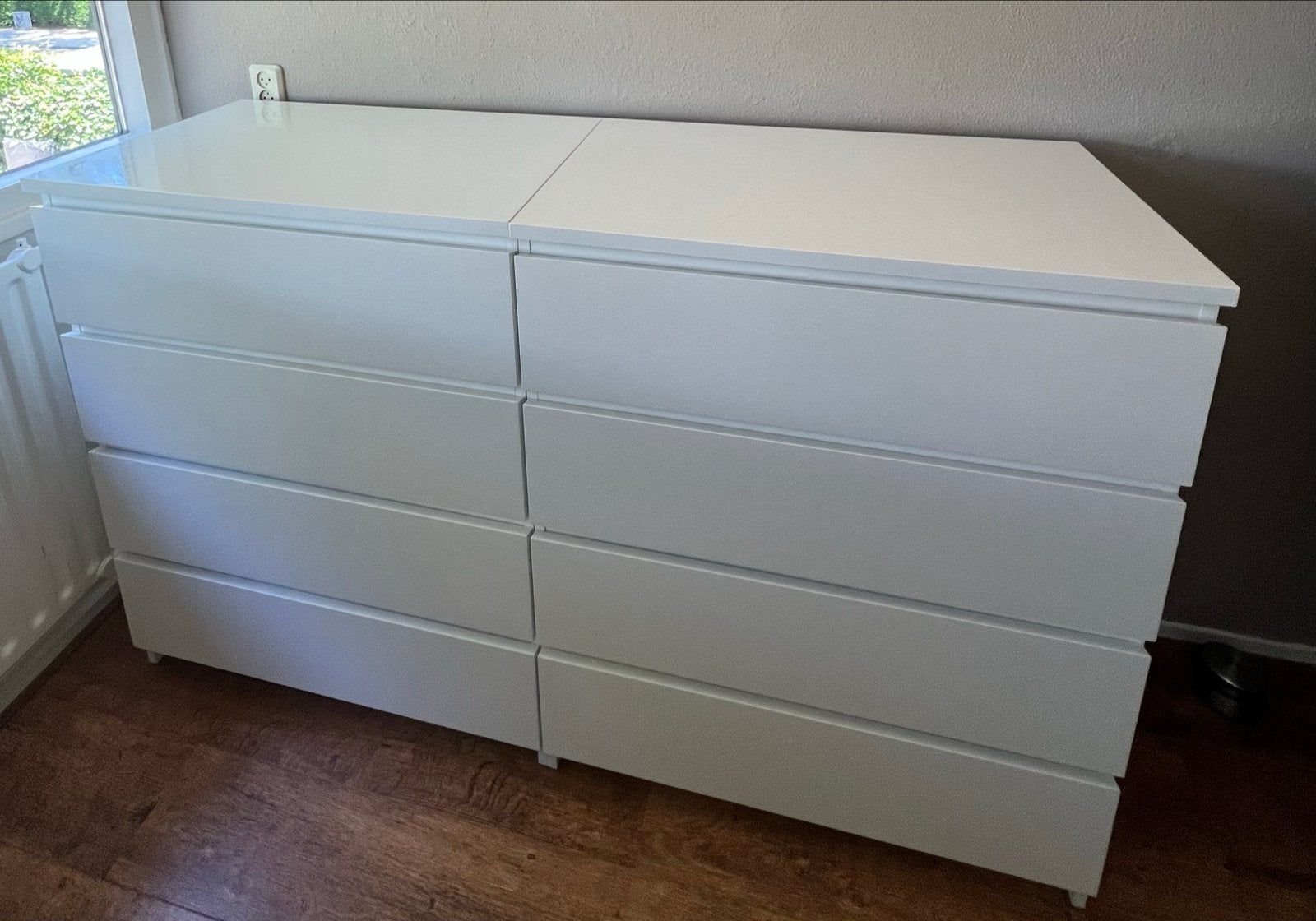 IKEA MALM Ladekast Wit - 2 stuks, Ophalen, 100 tot 150 cm, 50 tot 100 cm, Zo goed als nieuw