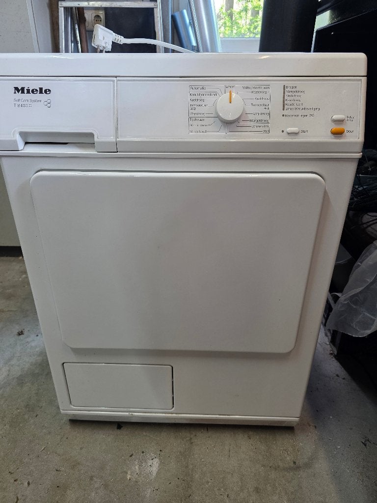 Miele wasdroger T8403, repareren of voor onderdelen, Ophalen, Gebruikt, Luchtafvoer, 85 tot 90 cm