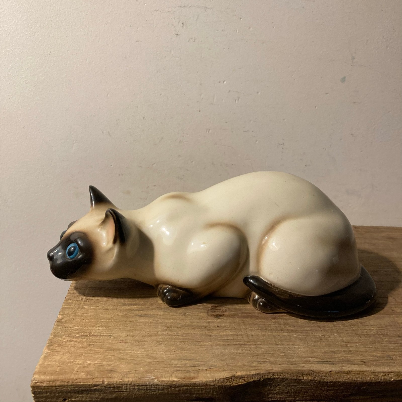Vintage Siamese Kat Beeldje - 20x10x9 cm, Ophalen of Verzenden