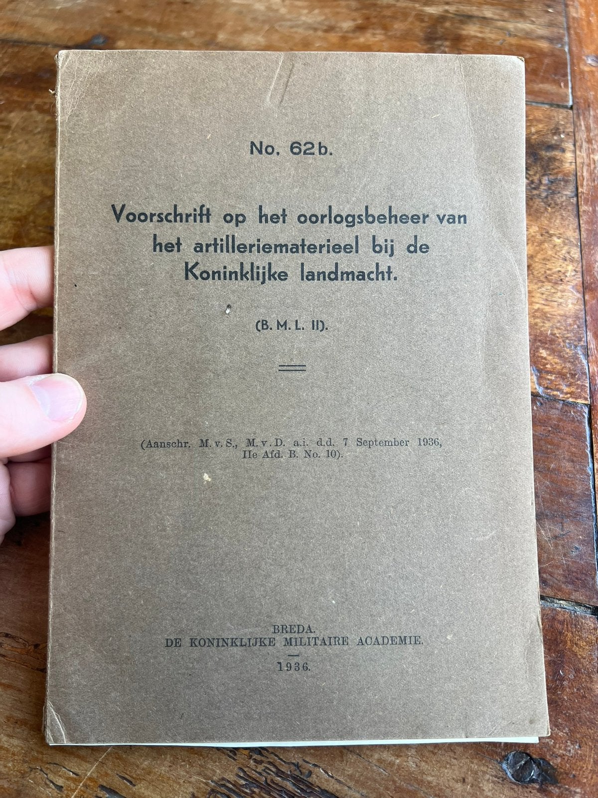 Nederlands mobilisatie voorschrift beheer artillerie munitie, Verzenden, Nederland