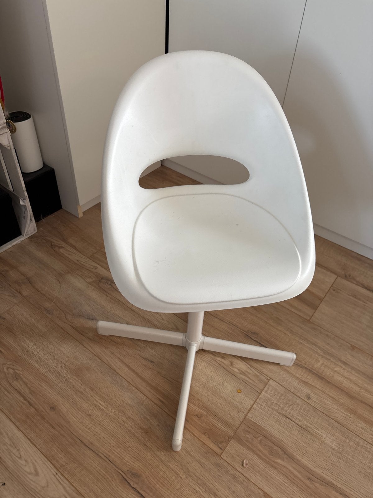 Witte bureaustoel op wielen - Gebruikt, Huis en Inrichting, Stoelen, Ophalen, Kunststof, Gebruikt, Wit