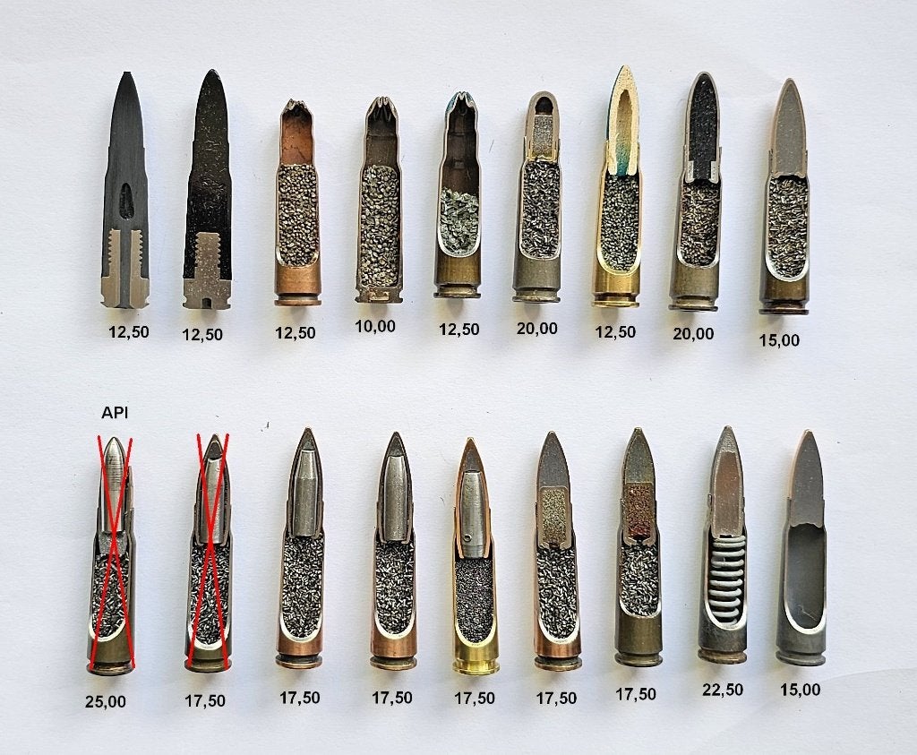 7,62x39mm Kalashnikov AK47 DOORSNEDEN, Ophalen of Verzenden, Landmacht, Overige gebieden, Hulzen of Bodemvondsten