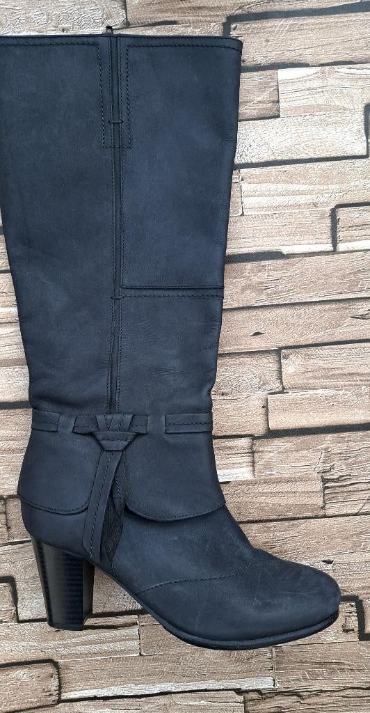 SALT 'N PEPPER - Donkerblauwe Lederen Laarzen, maat 38, Kleding | Dames, Hoge laarzen, Salt 'n Pepper, Zo goed als nieuw, X