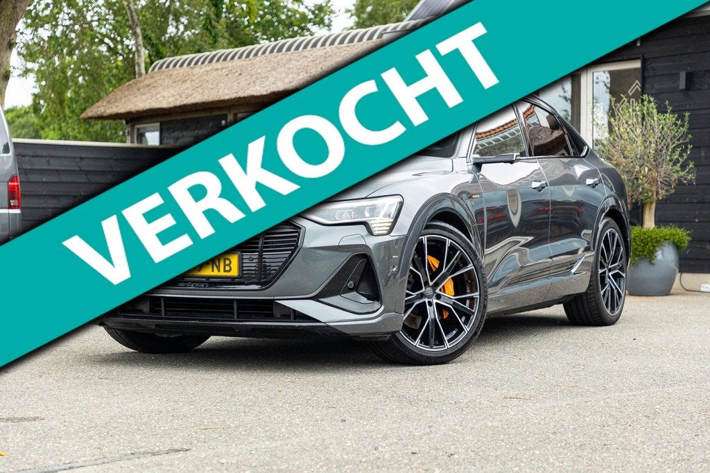 Audi E-tron Sportback 55 quattro S-Line 95 kWh Soh 92% I Pan, Auto's, Audi, Automaat, 131 €/maand, Zwart, 95 kWh