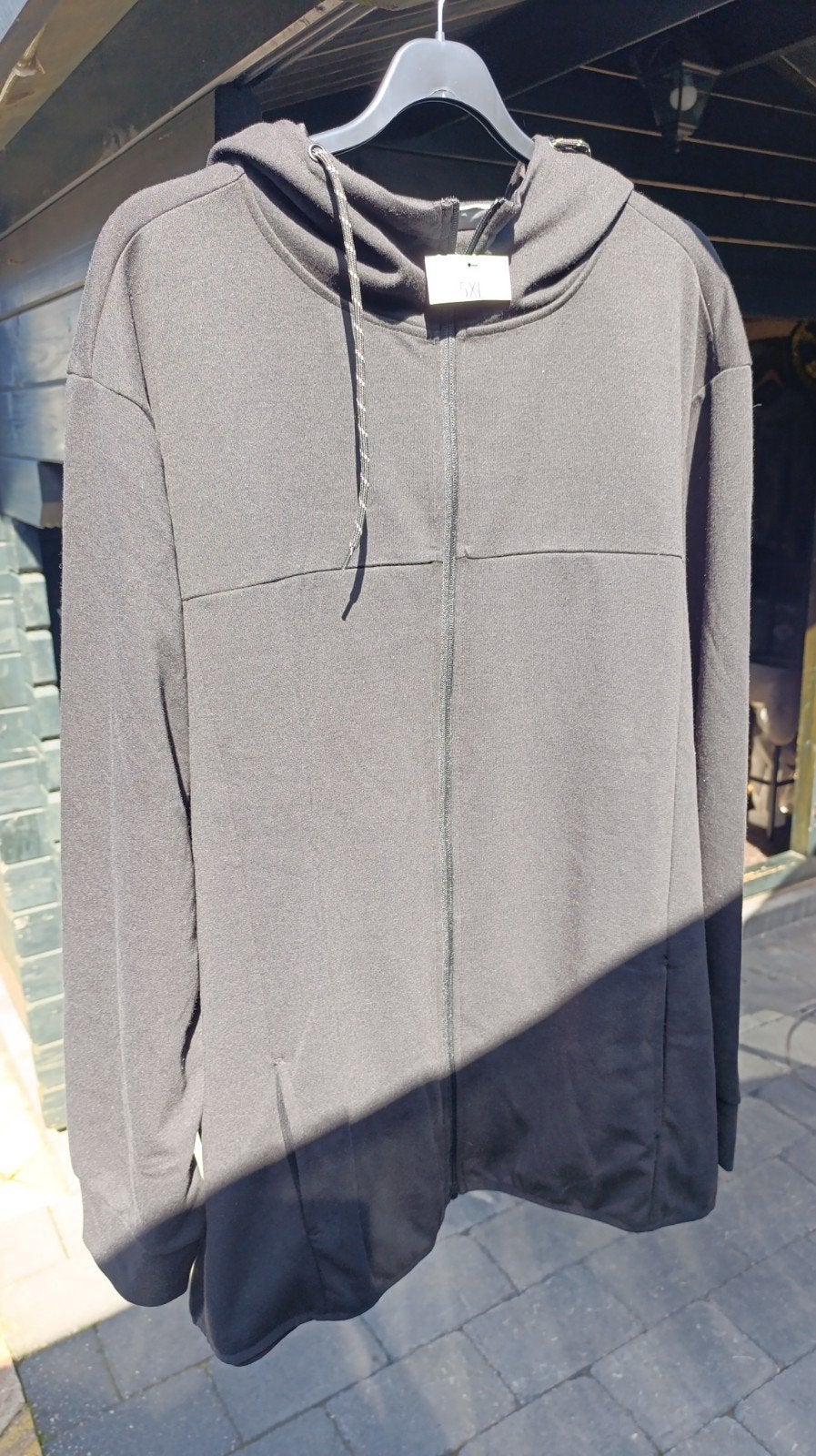 Nieuwe zwarte hoodie met rits, maat 6XL, IDENTIC PLUS, Zwart, Nieuw, Overige maten