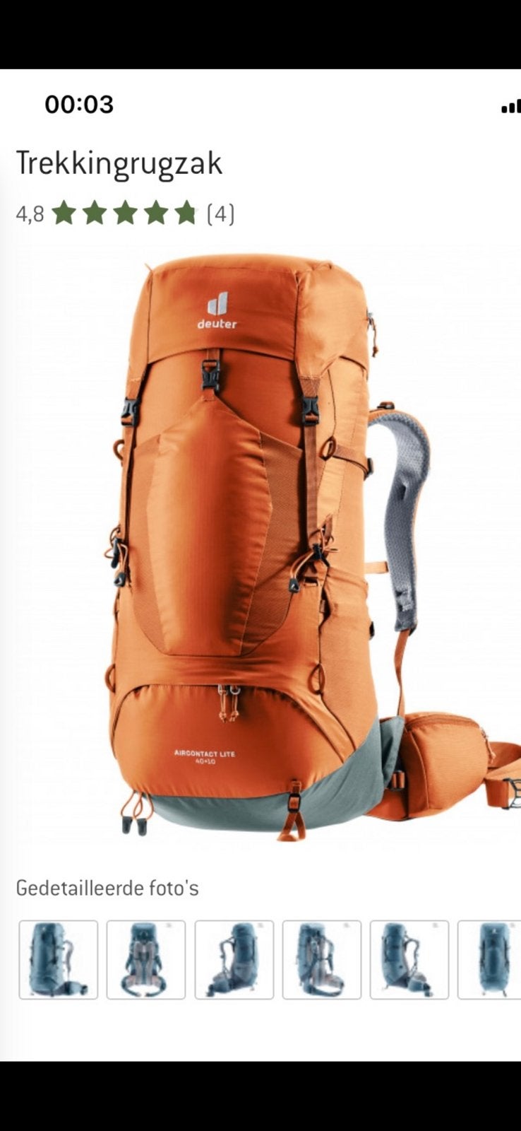 2x / Deuter Aircontact Lite 40 + 10, Ophalen of Verzenden, Zo goed als nieuw