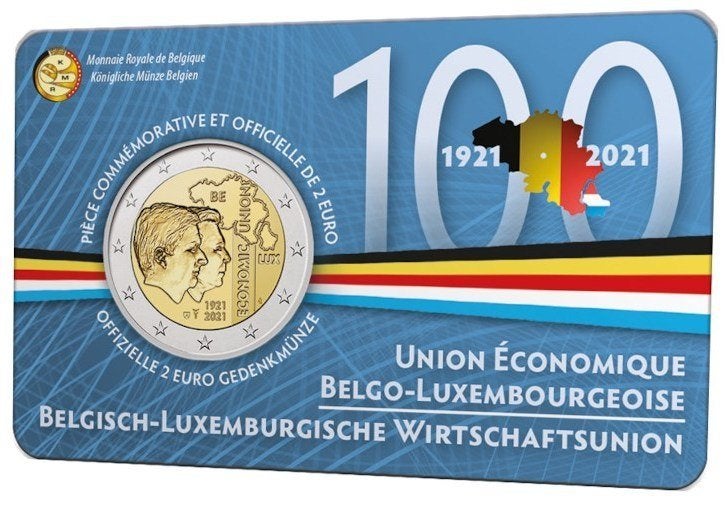 2 Euro Belgie 2021 - BLEU - BU Coincard FR / NL, Verzenden, België, 2 euro, Losse munt