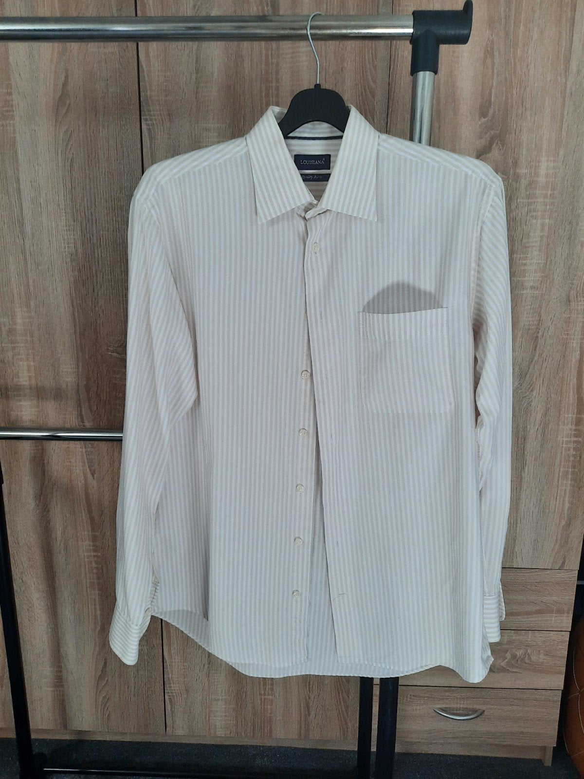 Overhemd Louisiana maat L, Beige, Ophalen of Verzenden, Zo goed als nieuw, Halswijdte 41/42 (L)