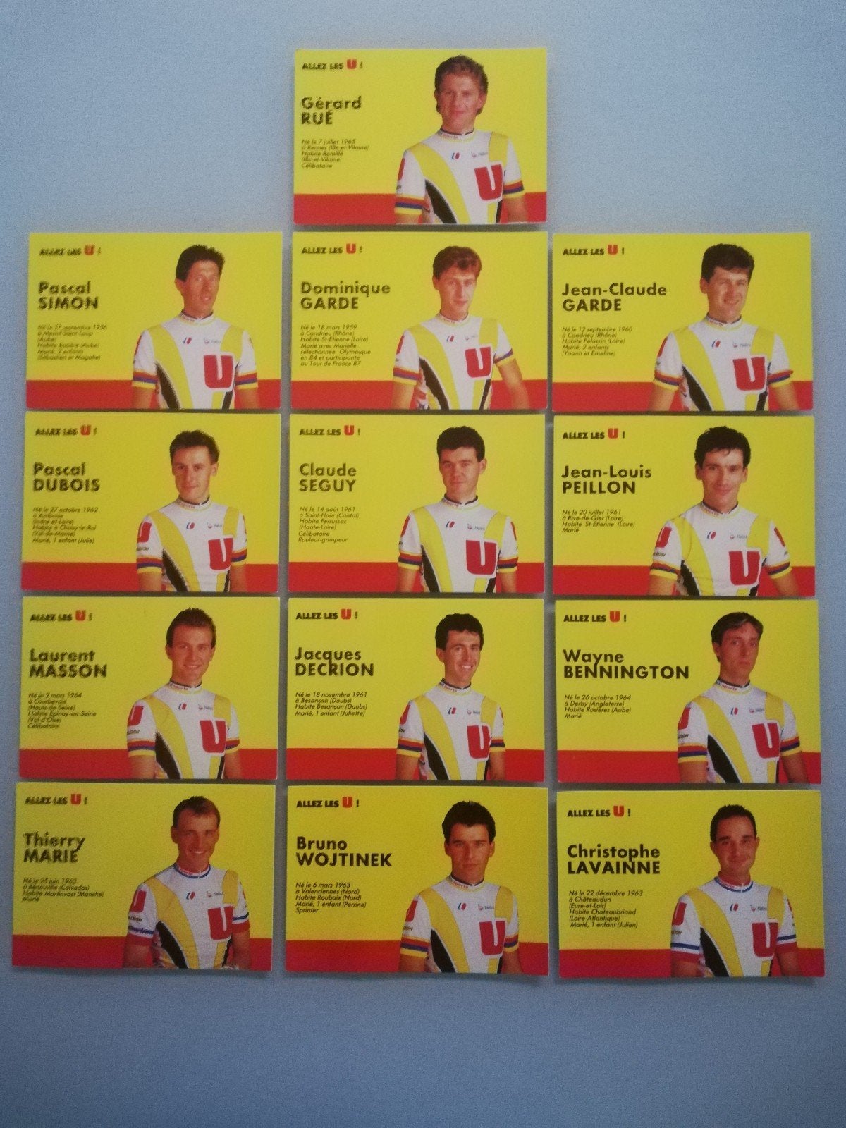 Allez les U wielerploeg postkaarten - wielrenners., Ophalen of Verzenden, Zo goed als nieuw, Overige typen