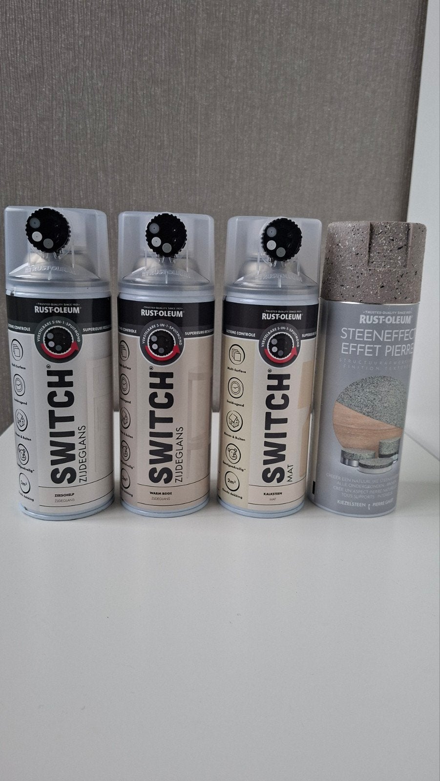 Rust-Oleum spuitverf – verschillende kleuren & steen-effect, Ophalen of Verzenden, Nieuw, Beige, Verf