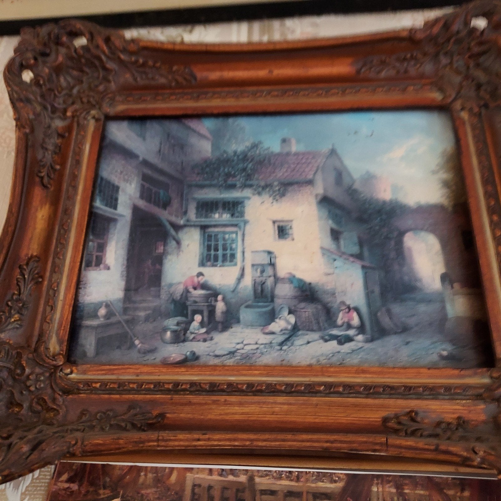 Klassiek schilderij: Dorpsgezicht met figuren, Ophalen