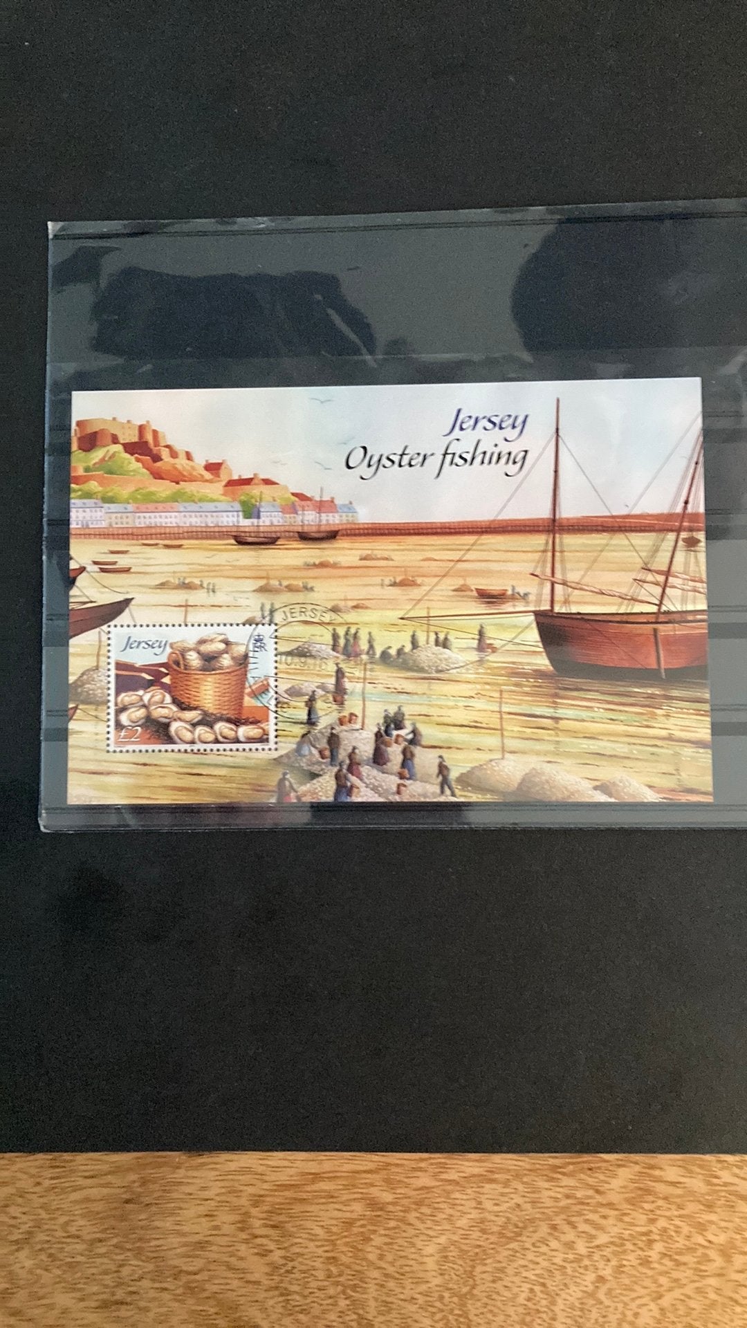 Jersey blok 121 oesters gestempeld/1670 A, Ophalen of Verzenden
