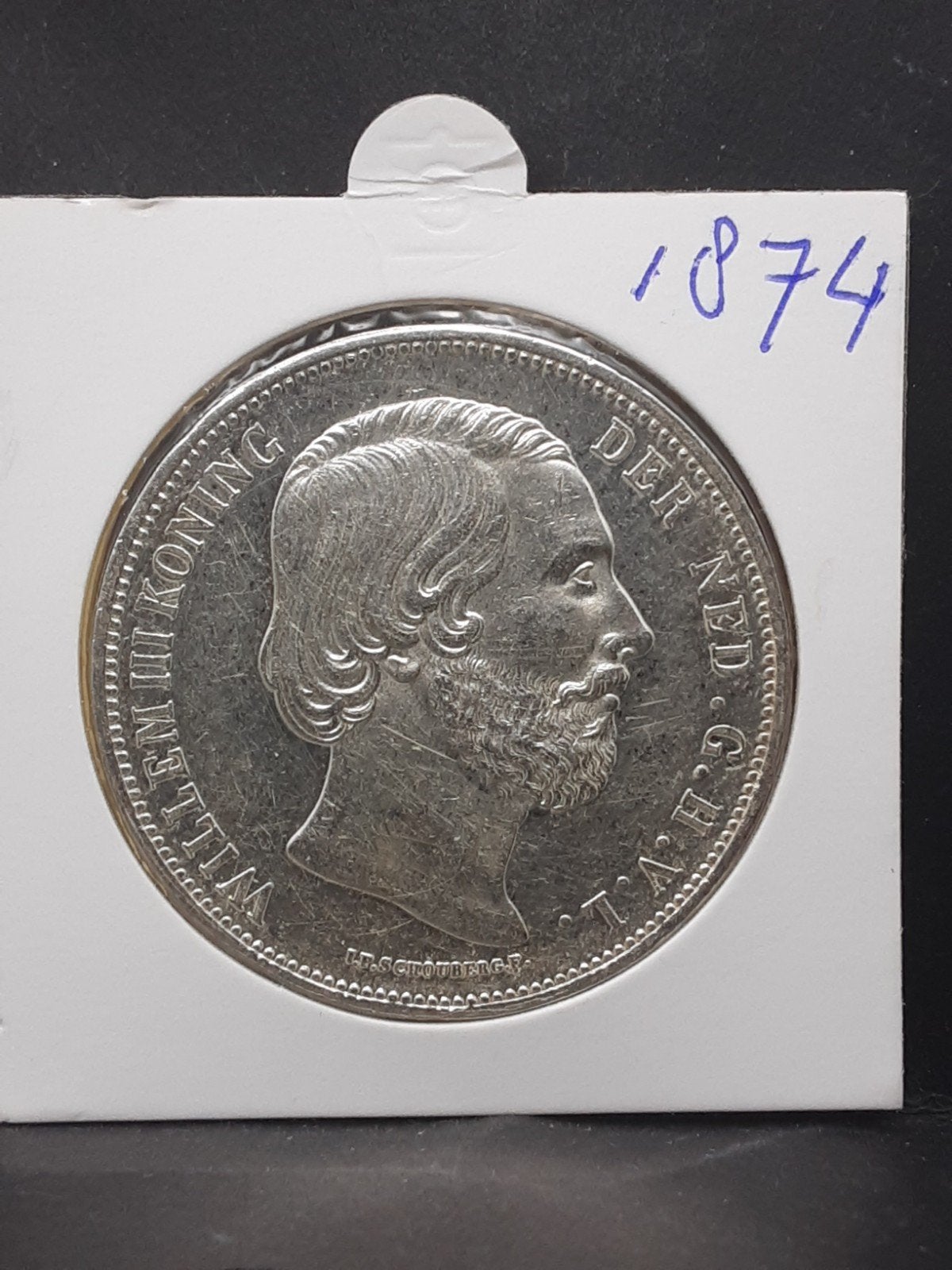 rijksdaalder 1874 koning Willem III, Koning Willem III, Zilver, Ophalen of Verzenden, Losse munt