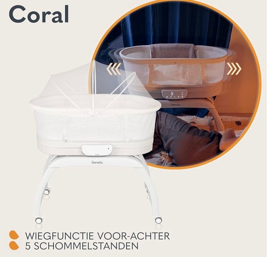 Lionelo Coral 3-in-1 Baby Bed, Wieg en Weegschaal, Ophalen, Gebruikt, Wieg