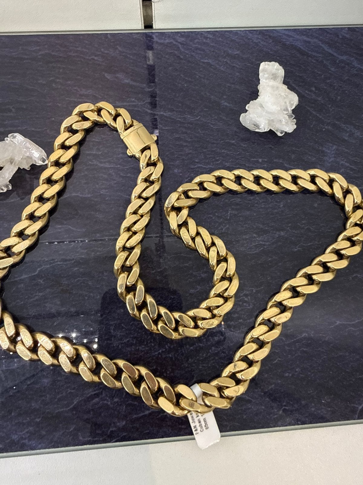 Prachtige 14 karaats gouden dikke cuban ketting 65 cm italy, Ophalen of Verzenden, Nieuw, Goud