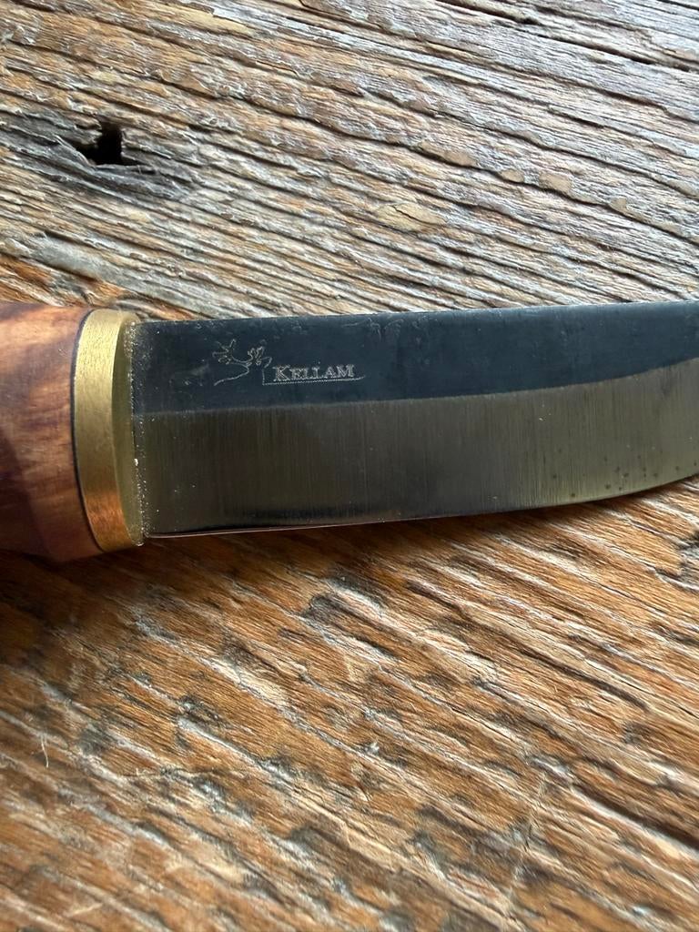Kellam Puukko mes met leren schede, Caravans en Kamperen, Kampeergereedschap, Nieuw, Ophalen of Verzenden