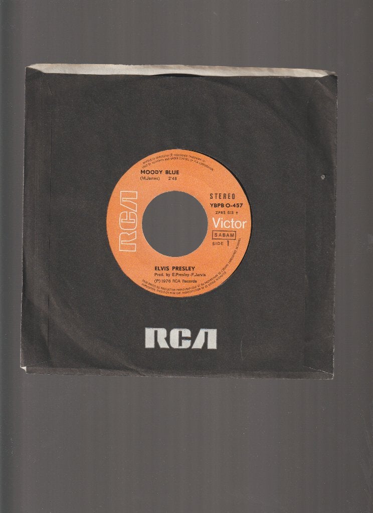 ELVIS PRESLEY  --  MOODY  BLUE  //  BELGIE, Cd's en Dvd's, Gebruikt, Verzenden, Originele persing, 7 inch