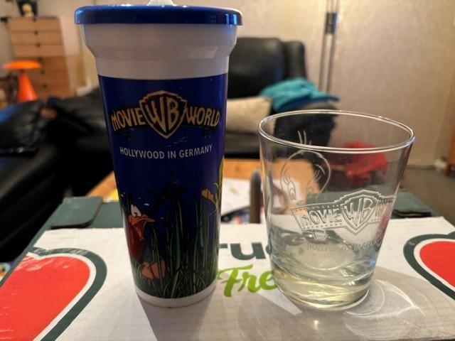 Movieworld in Germany beker en glas, Verzamelen, Ophalen of Verzenden, Gebruikt