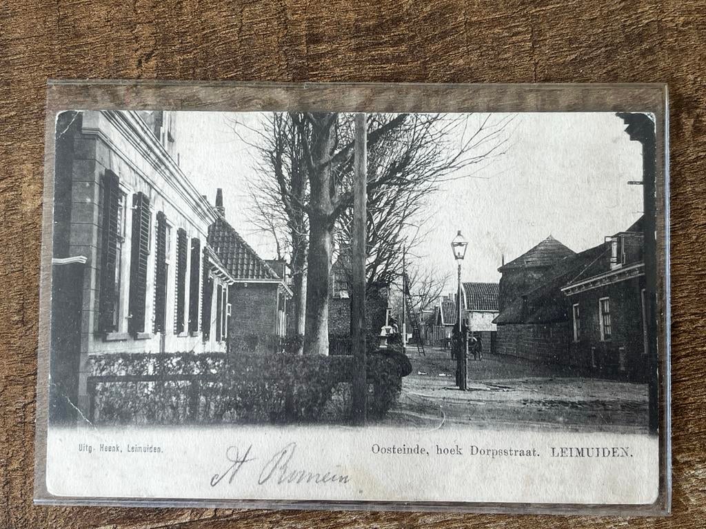 Oude kaart Leimuiden: Oosteinde hoek Dorpsstraat, Verzamelen, Ophalen of Verzenden, Voor 1920, Gelopen, Zuid-Holland