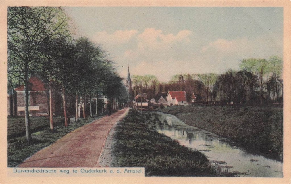 702-118-037 Ouderkerk ad Amstel Duivendrechtsche Weg, Verzamelen, Ansichtkaarten | Nederland, Verzenden, Voor 1920, Noord-Holland