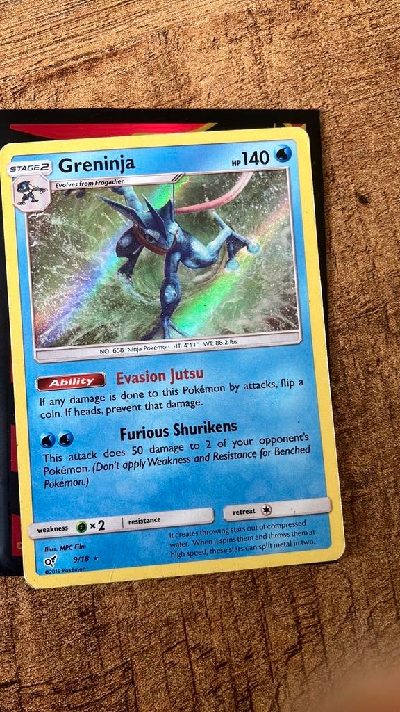 Pokemon kaart greninja, Ophalen of Verzenden, Zo goed als nieuw