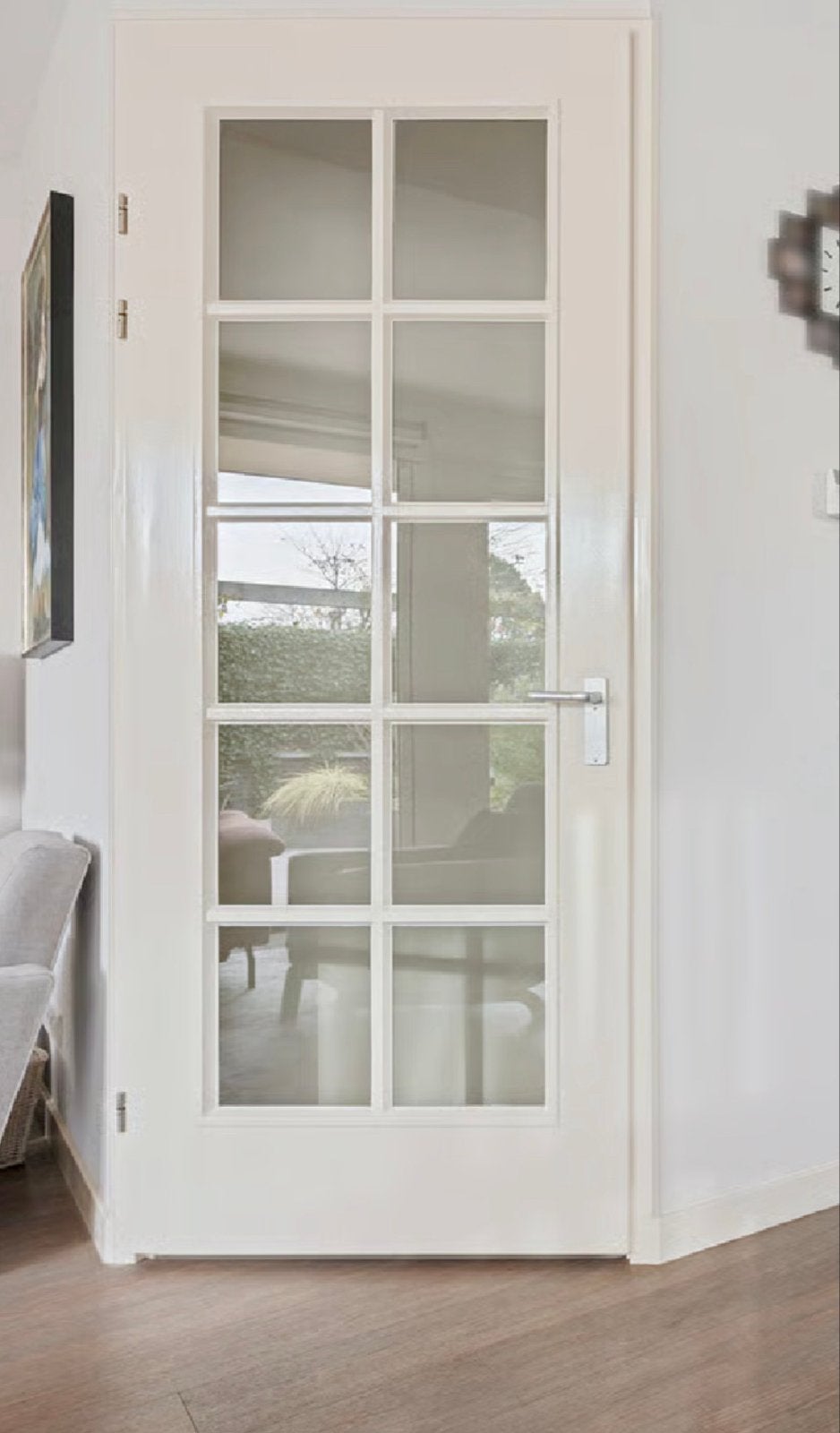 Binnendeur met glas, 231,5 x 93,5 cm, Doe-het-zelf en Verbouw, Deuren en Horren, Ophalen, Gebruikt, 80 tot 100 cm, 215 cm of meer