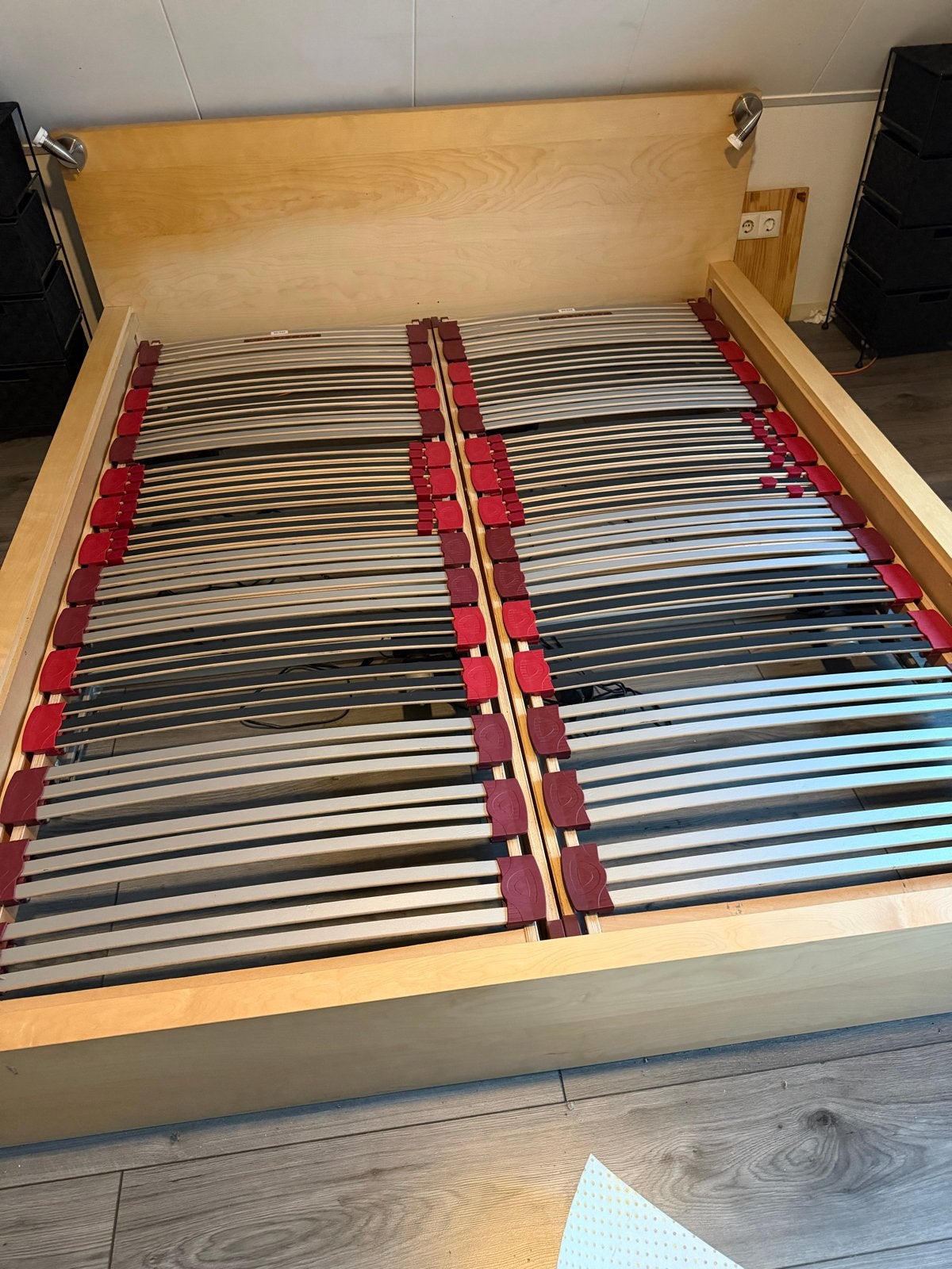 Tweepersoonsbed met elektrische lattenbodems, Ophalen, Overige kleuren, Tweepersoons, 180 cm